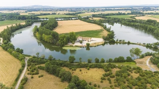 Vue aérienne de l’Île Chaumette et de la Saône